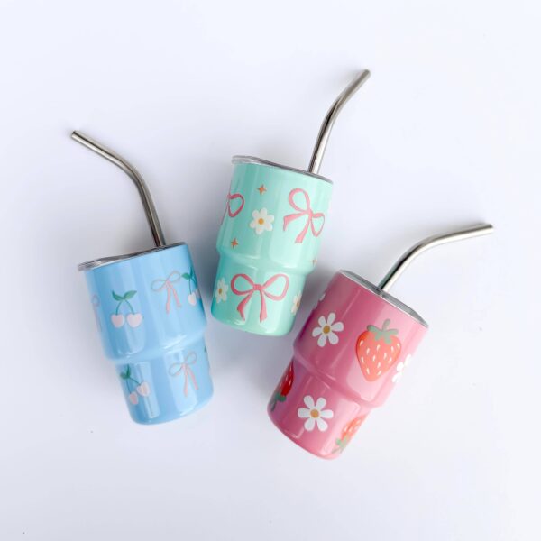 Tiny Tumblers/ White/Black bows - Image 11