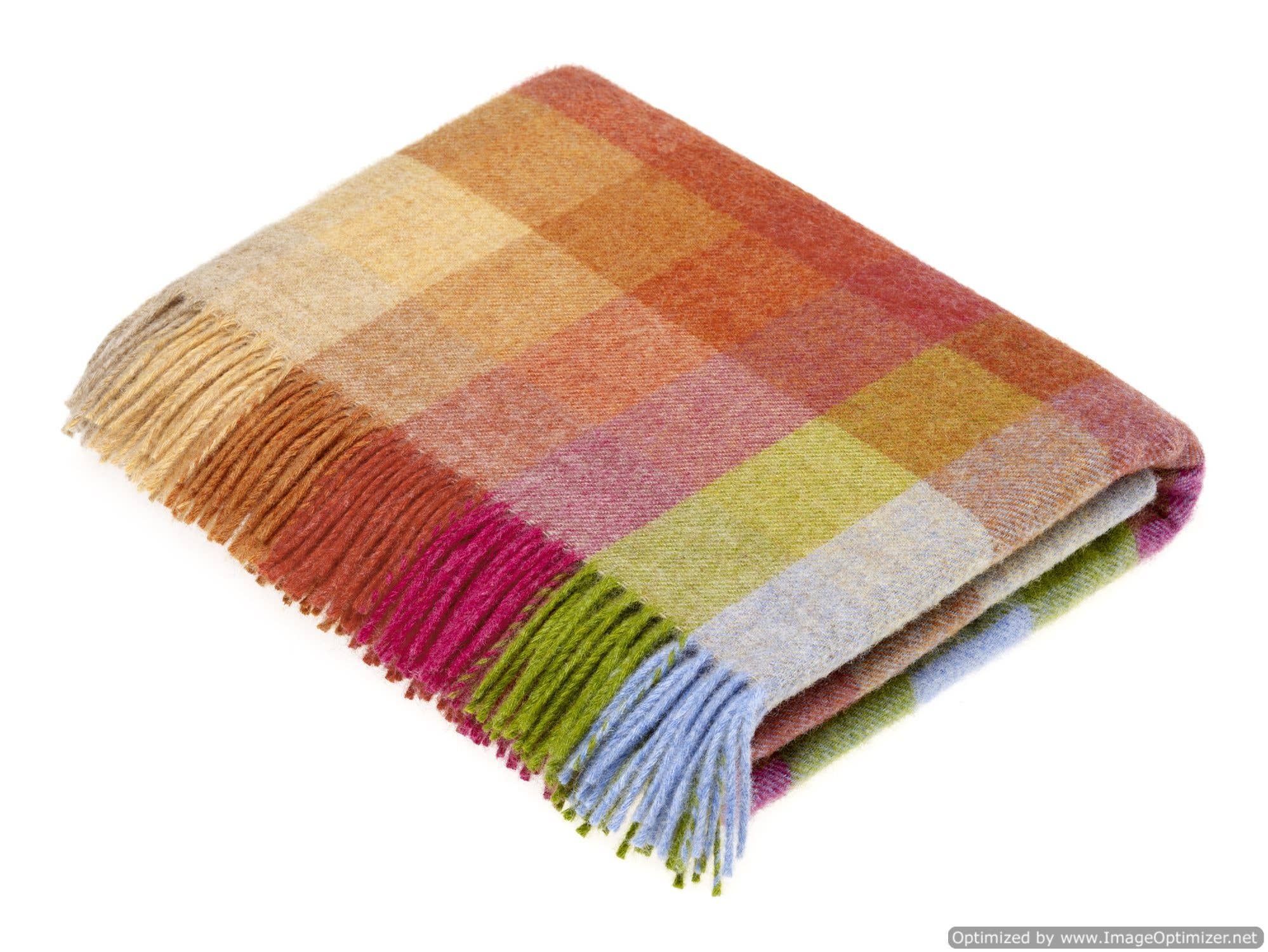 Bronte Moon - Picnic Blanket, Harlequin Sunshine, 100% Shetland Wool