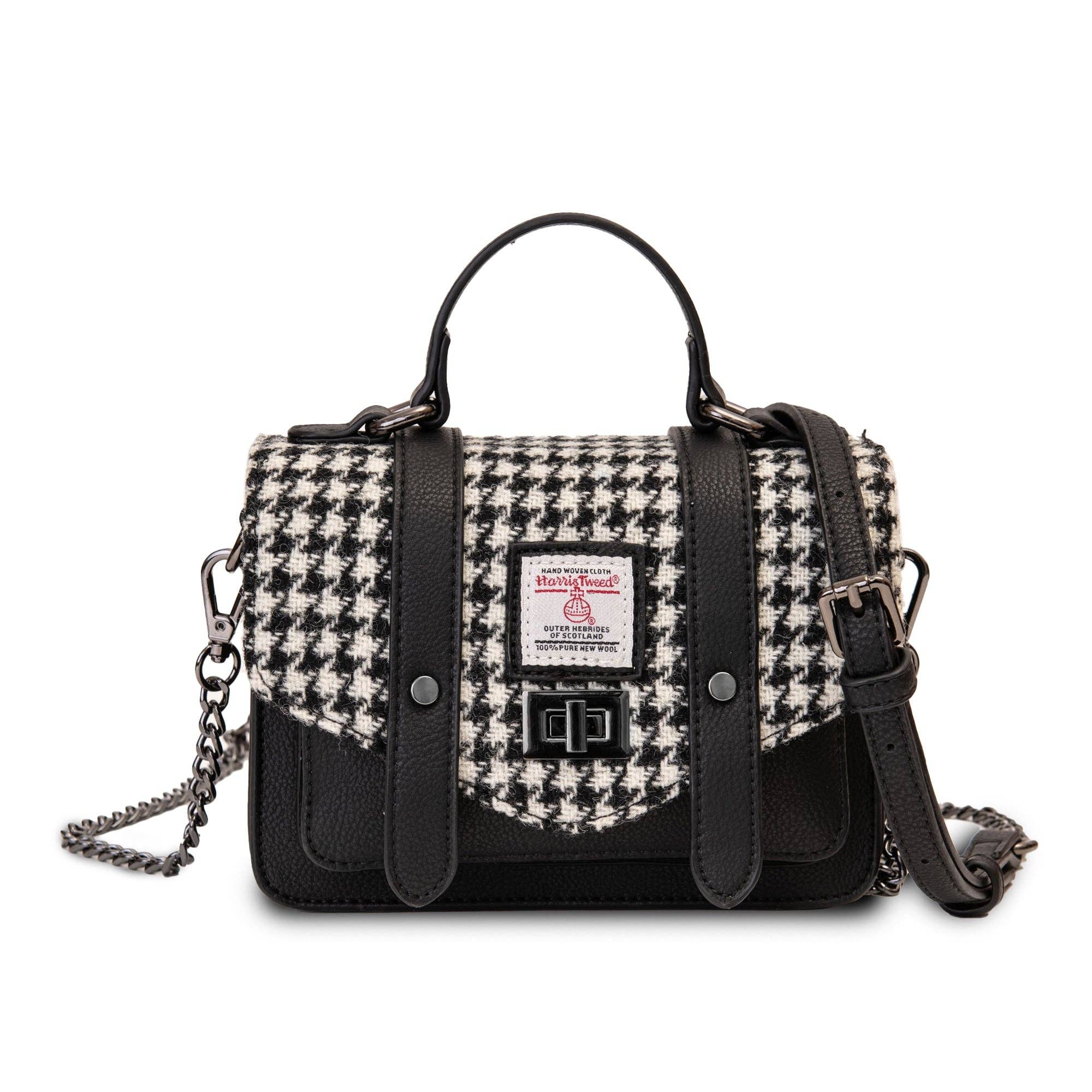 The Baby Satchel: Black and White Dogtooth