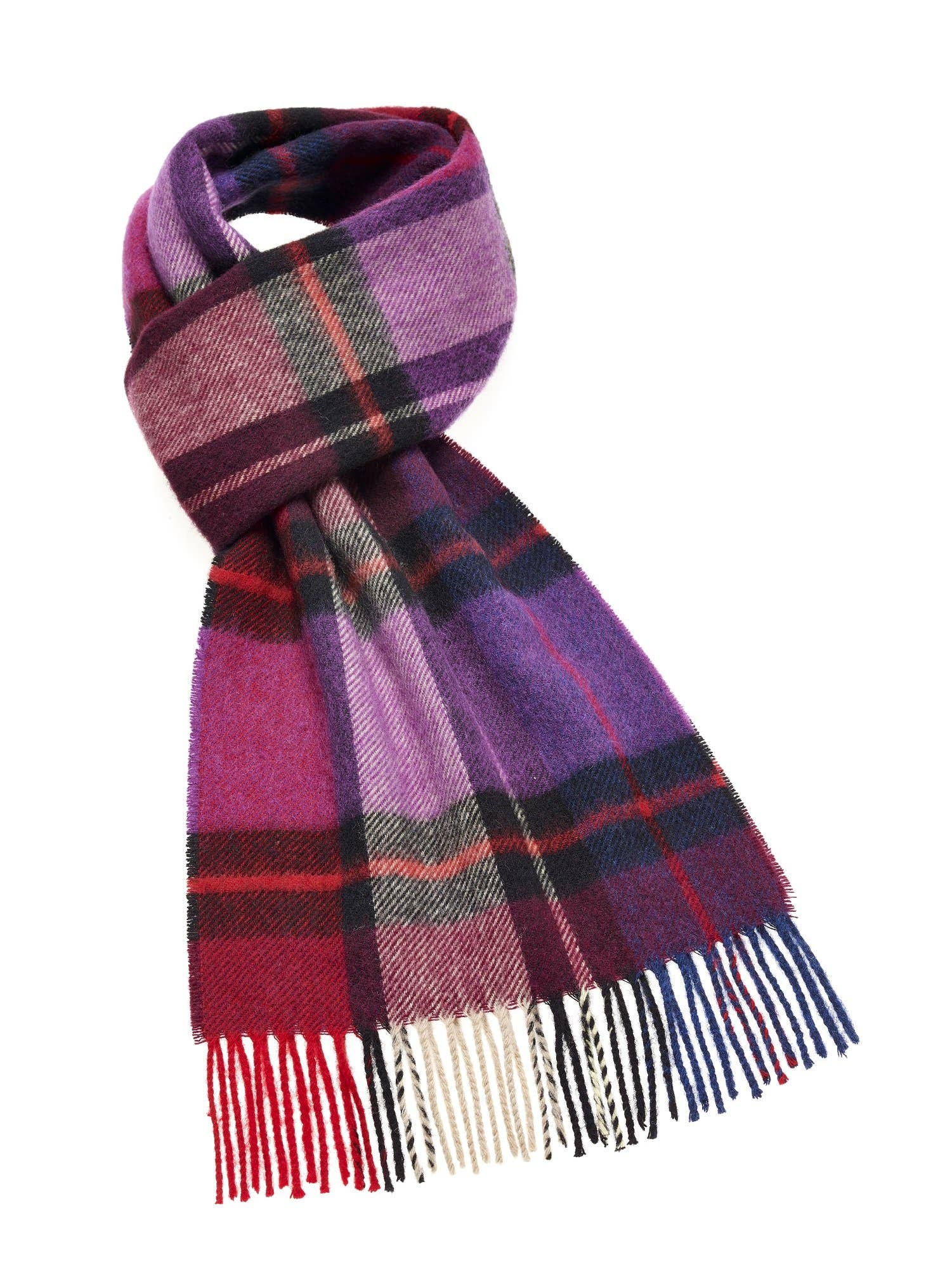 Bronte Moon - Madison Mulberry Scarf, Merino Lambswool, Made in England