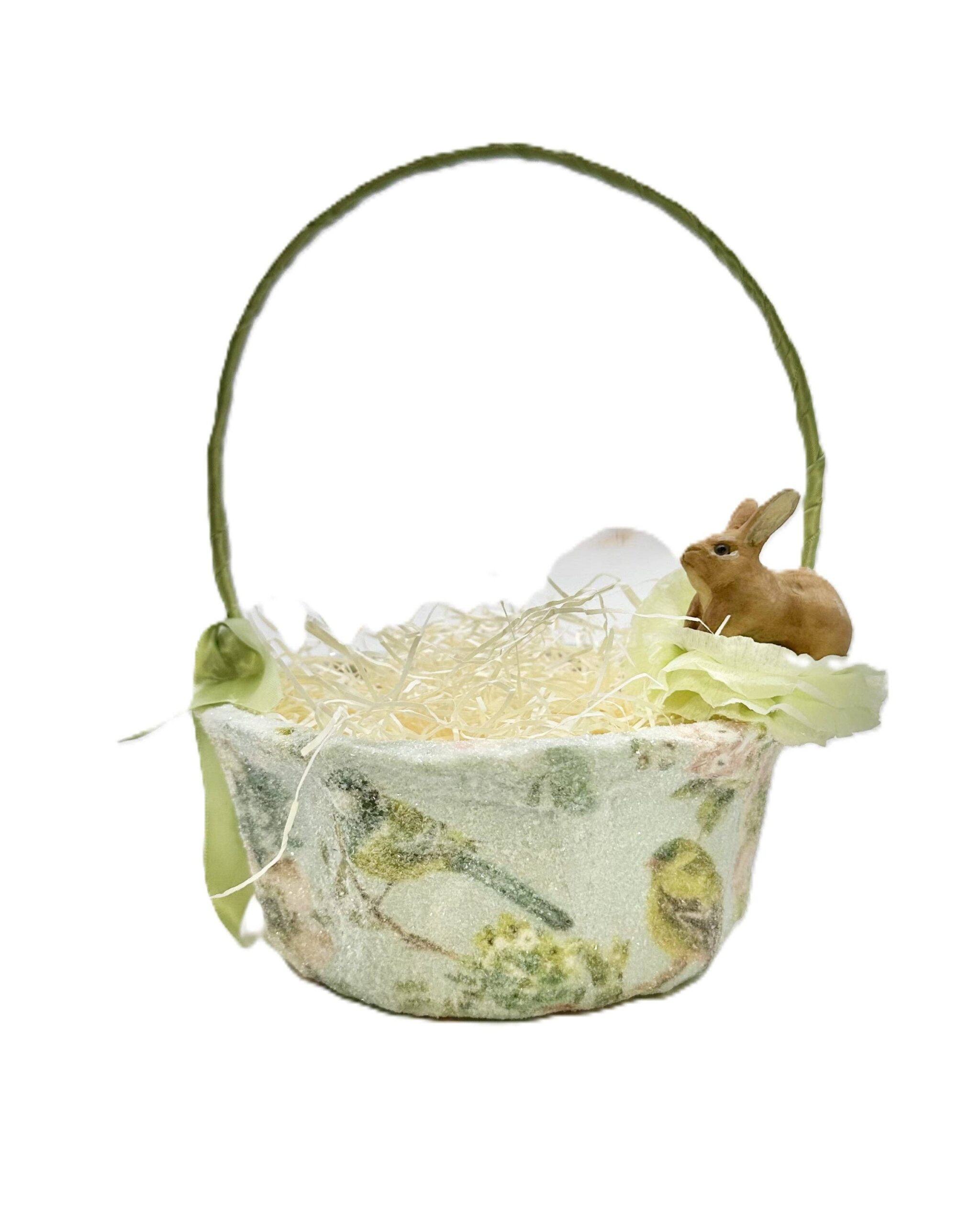 Bunny Basket - Blue Flora: Blue, 7" x 9"