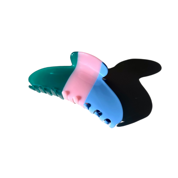 Minimalist Stripe Acetate Claw Clip | Eco-Friendly: Red - Image 2
