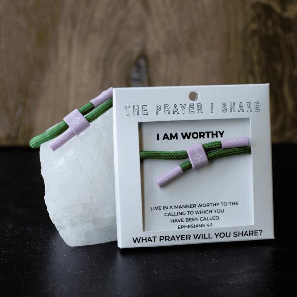 I AM WORTHY Bracelet, Christian Cord Bracelet - Image 3