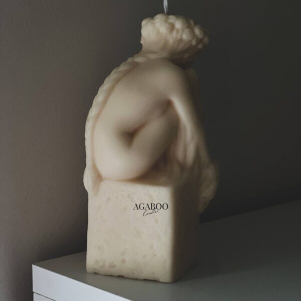 Large Sitting Lady Statue Candle 7.5x4in - Sculptural: Peach, Magnolia and Peony - Image 6