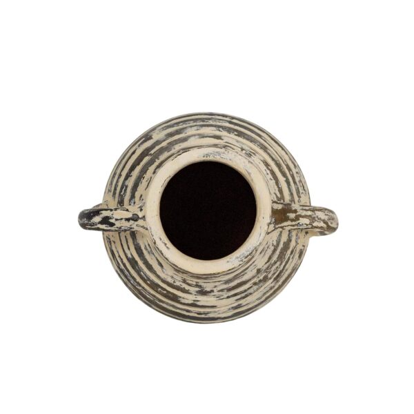 Gideon Ribbed with Handles Vase Cream Terracotta - Image 4