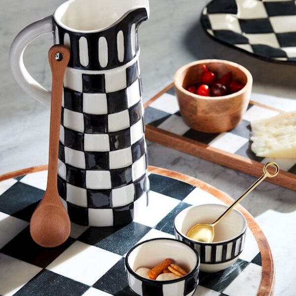 Black & White Check Pitcher Set