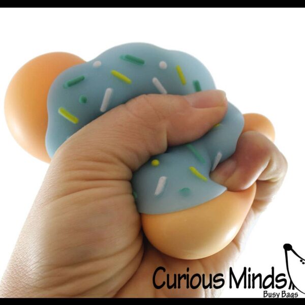 1 Cute Donut Doughnut Soft Doh Filled Stretch Ball with Remo - Image 3