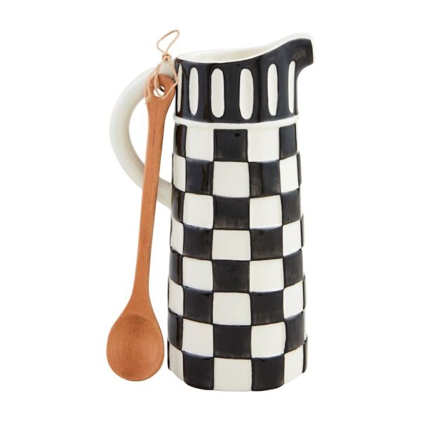 Black & White Check Pitcher Set - Image 2