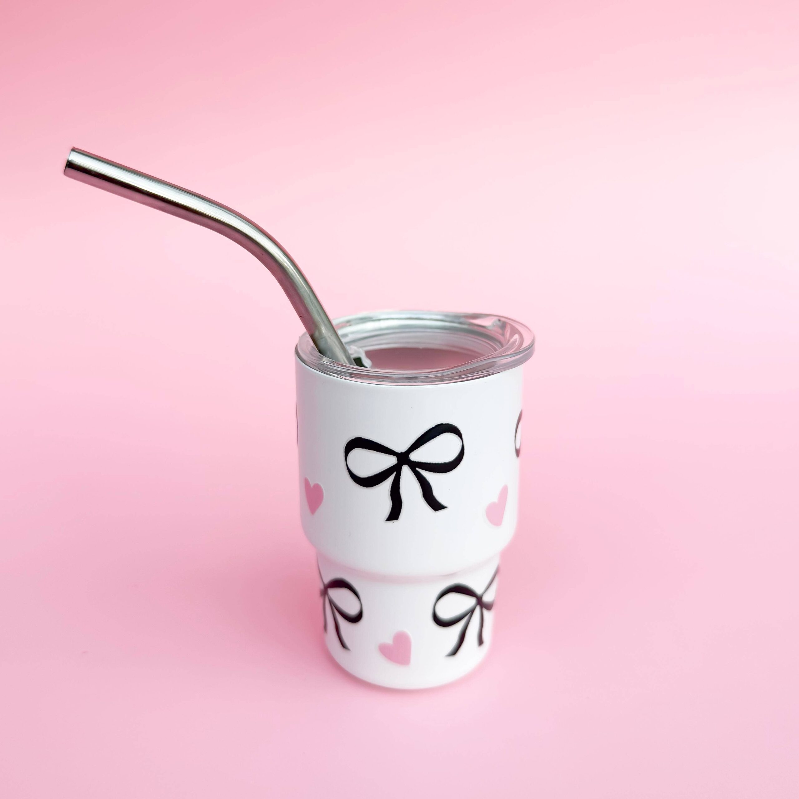 Tiny Tumblers/ White/Black bows