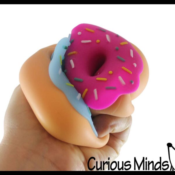 1 Cute Donut Doughnut Soft Doh Filled Stretch Ball with Remo - Image 12