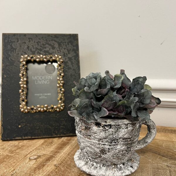 Cement Rustic Tea Cup Planter - Image 2