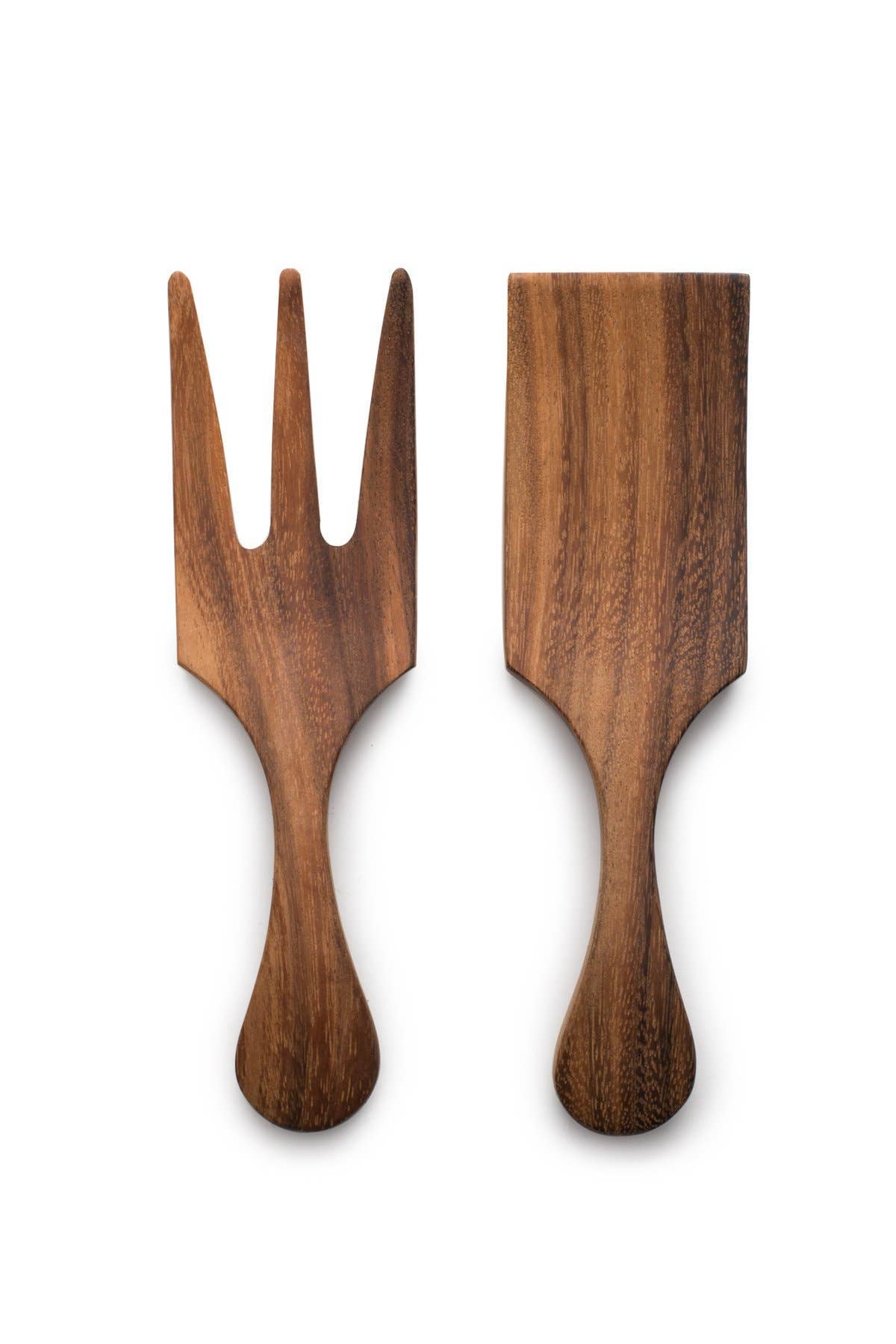 Ironwood Large Fruit and Salad Utensil Set, Acacia, 10"