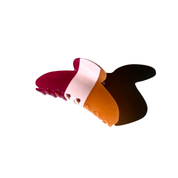 Minimalist Stripe Acetate Claw Clip | Eco-Friendly: Red - Image 5