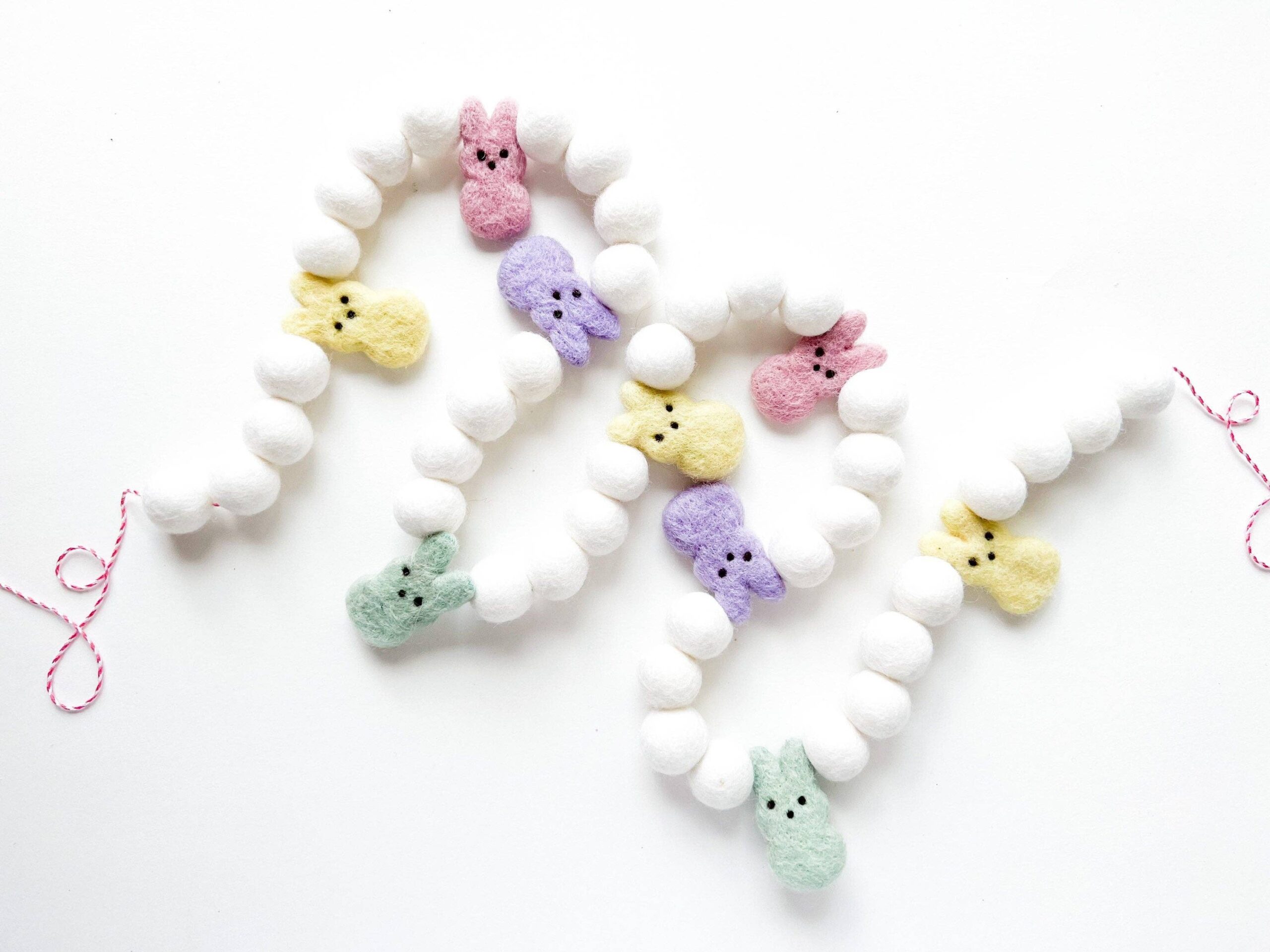 Pastel Peeps Felt Ball Garland