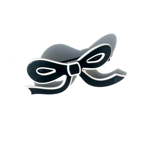 Handmade Acetate Bow French Barrette Clip: White - Image 5