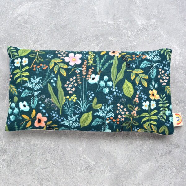 Weighted Eye Pillow in Amalfi Herb Floral Deep Teal: Mint - Image 2