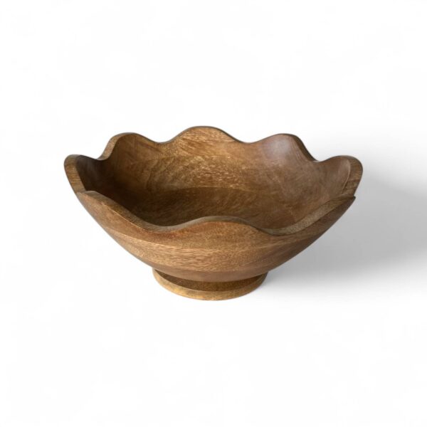 12" Wavy Footed Mango Bowl Pedestal