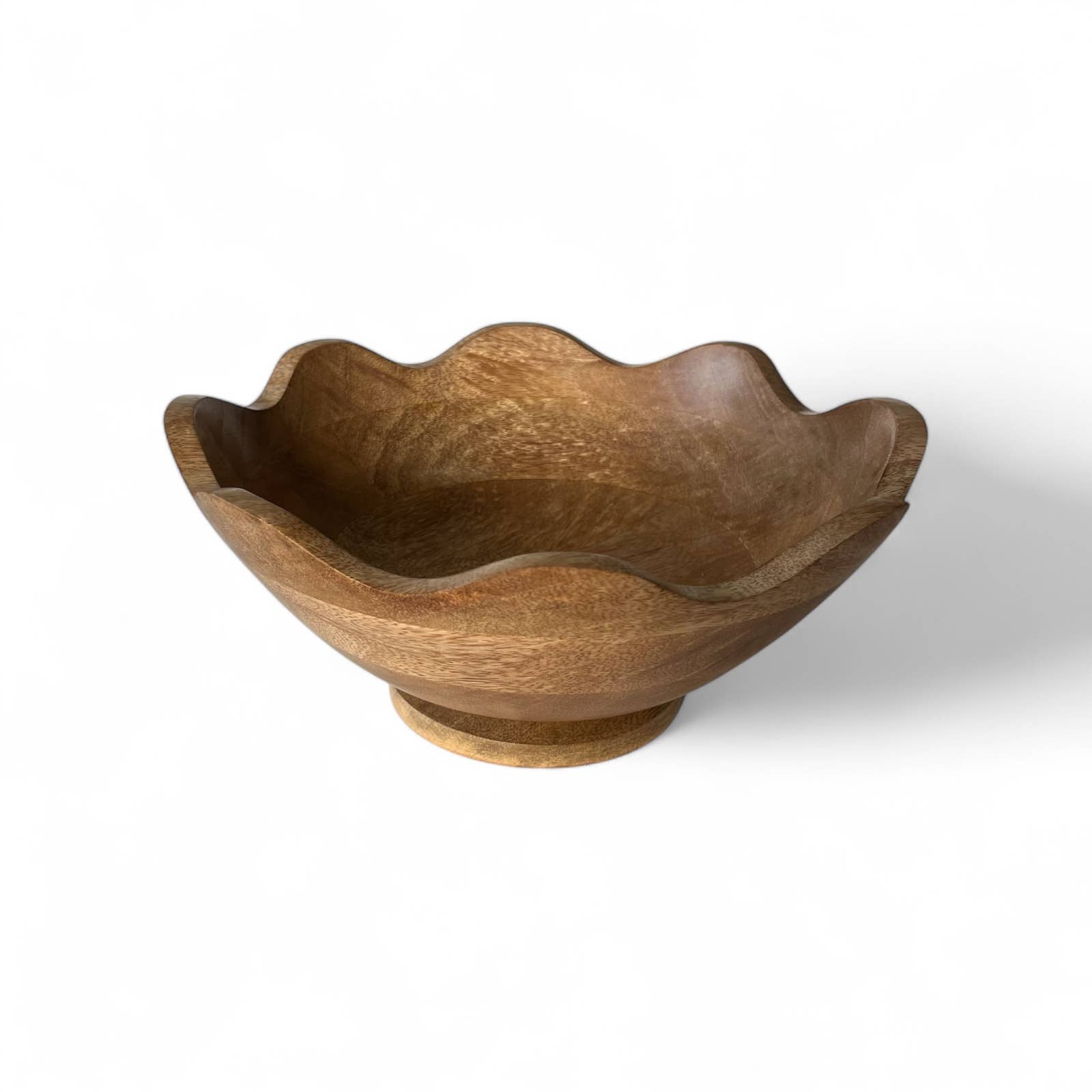 12" Wavy Footed Mango Bowl Pedestal