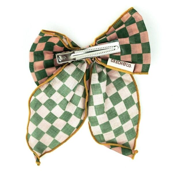 Fable Bow-Large Size - Checks  Sunset  + Orchard - Image 2