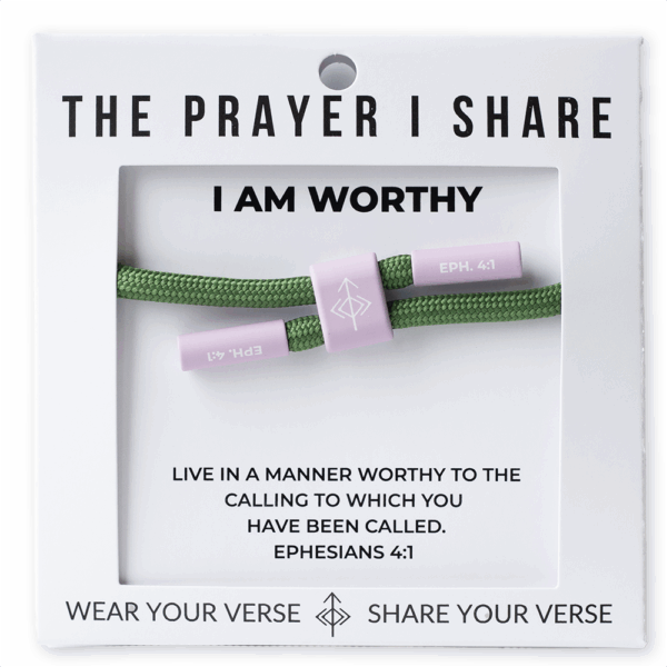 I AM WORTHY Bracelet, Christian Cord Bracelet