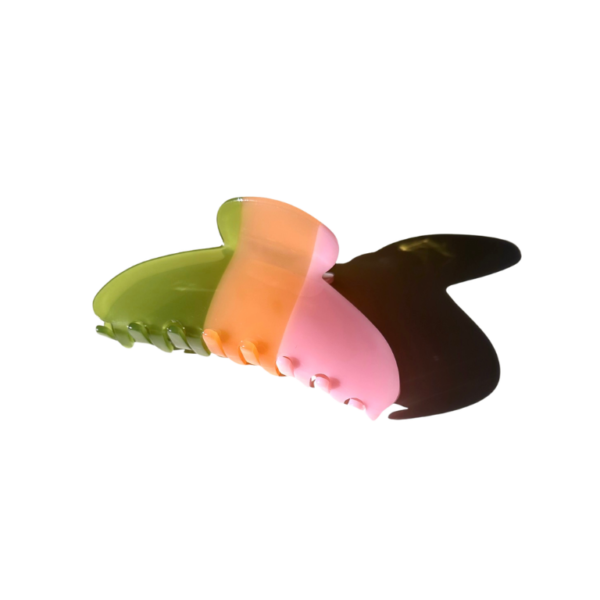 Minimalist Stripe Acetate Claw Clip | Eco-Friendly: Red - Image 8