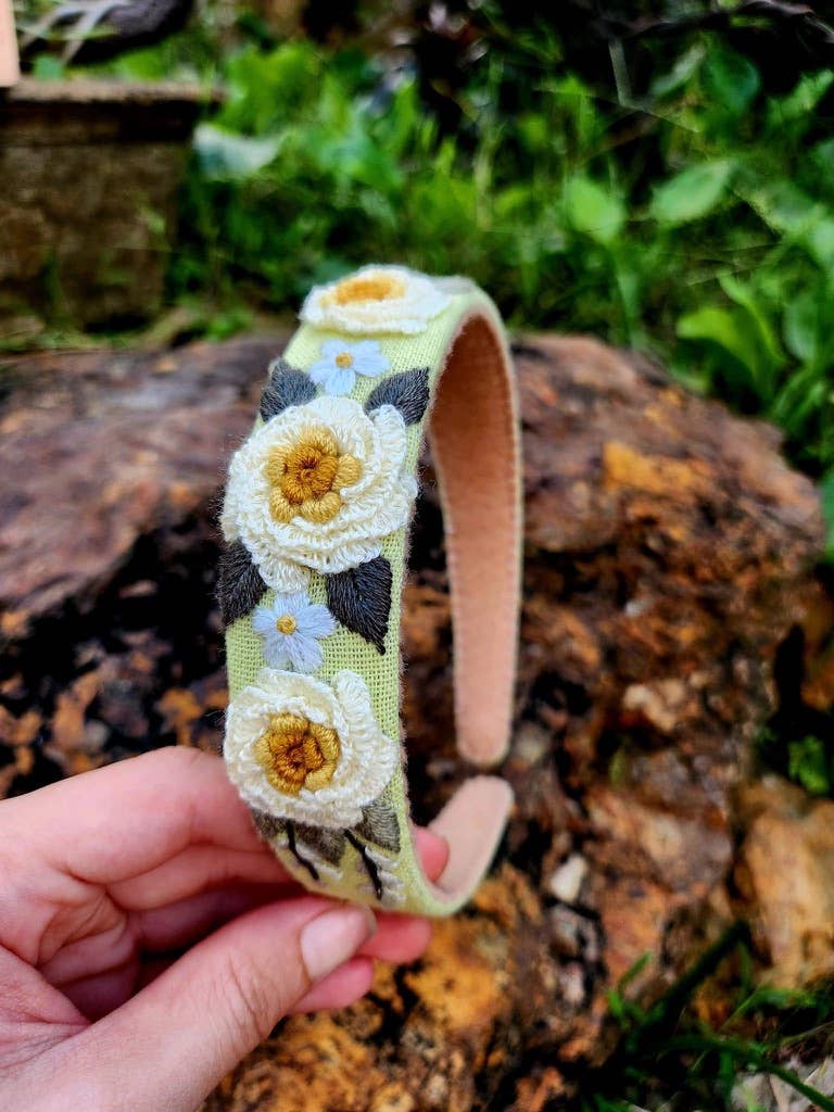 3D Floral Embroidered Headband, Brianna Collection: 4.