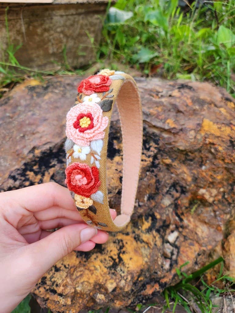 3D Floral Embroidered Headband, Brianna Collection: 2.