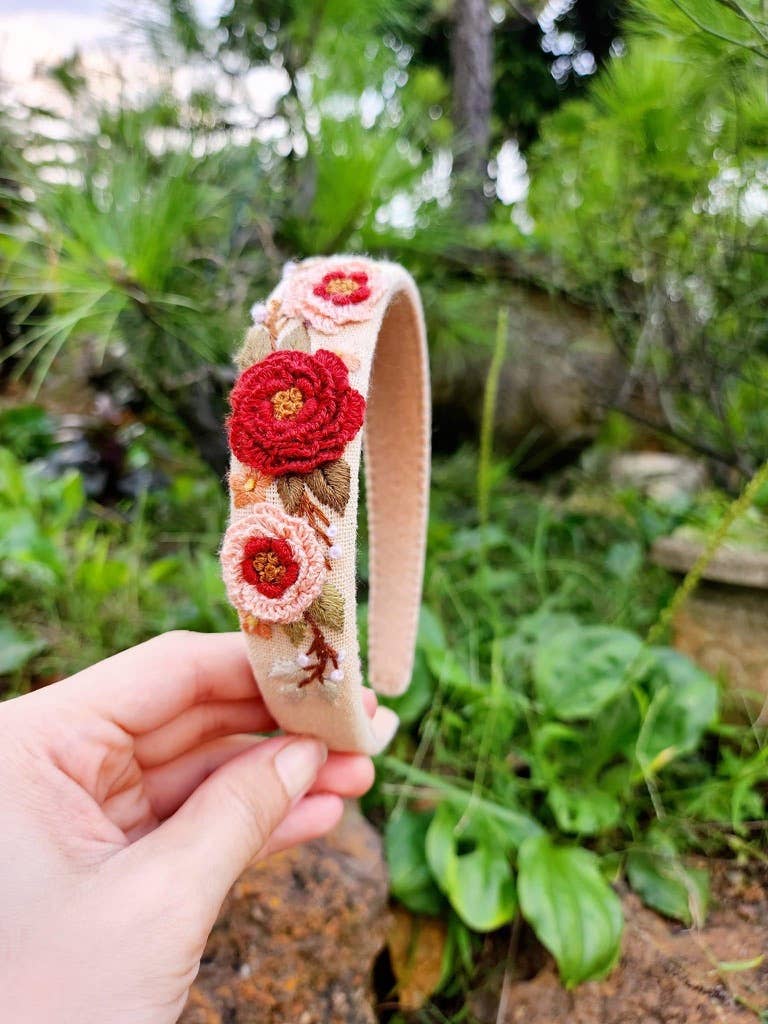 3D Floral Embroidered Headband, Brianna Collection: 5.