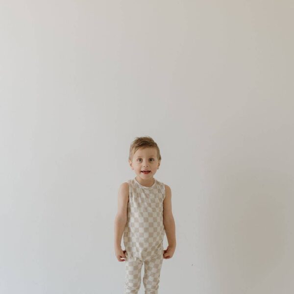 Harem Bamboo Romper | Checkerboard: 12-18 Months