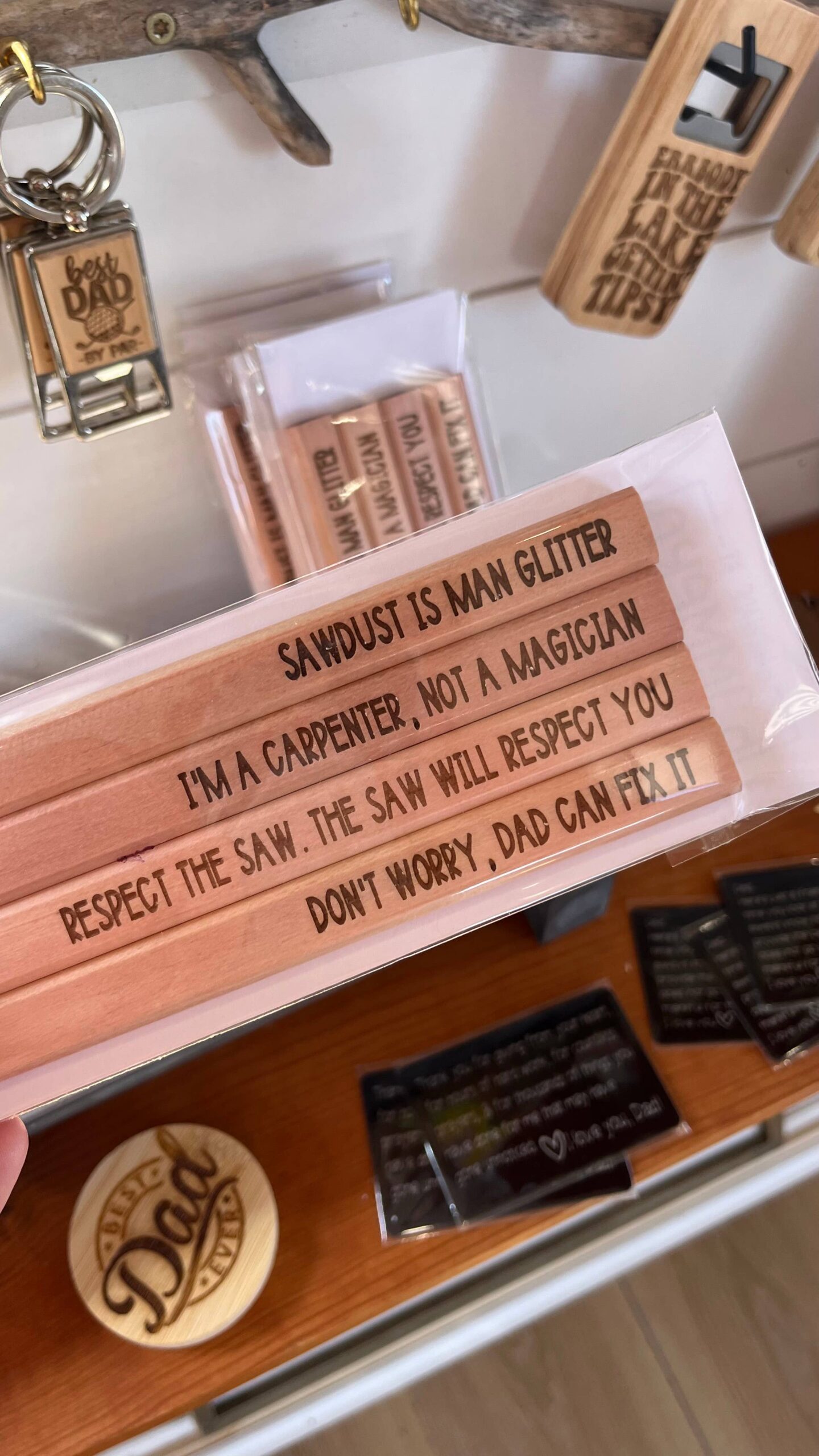 Father's Day Engraved Carpenter Pencils: Pack 1