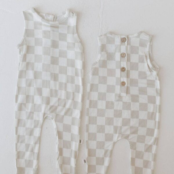 Harem Bamboo Romper | Checkerboard: 12-18 Months - Image 4