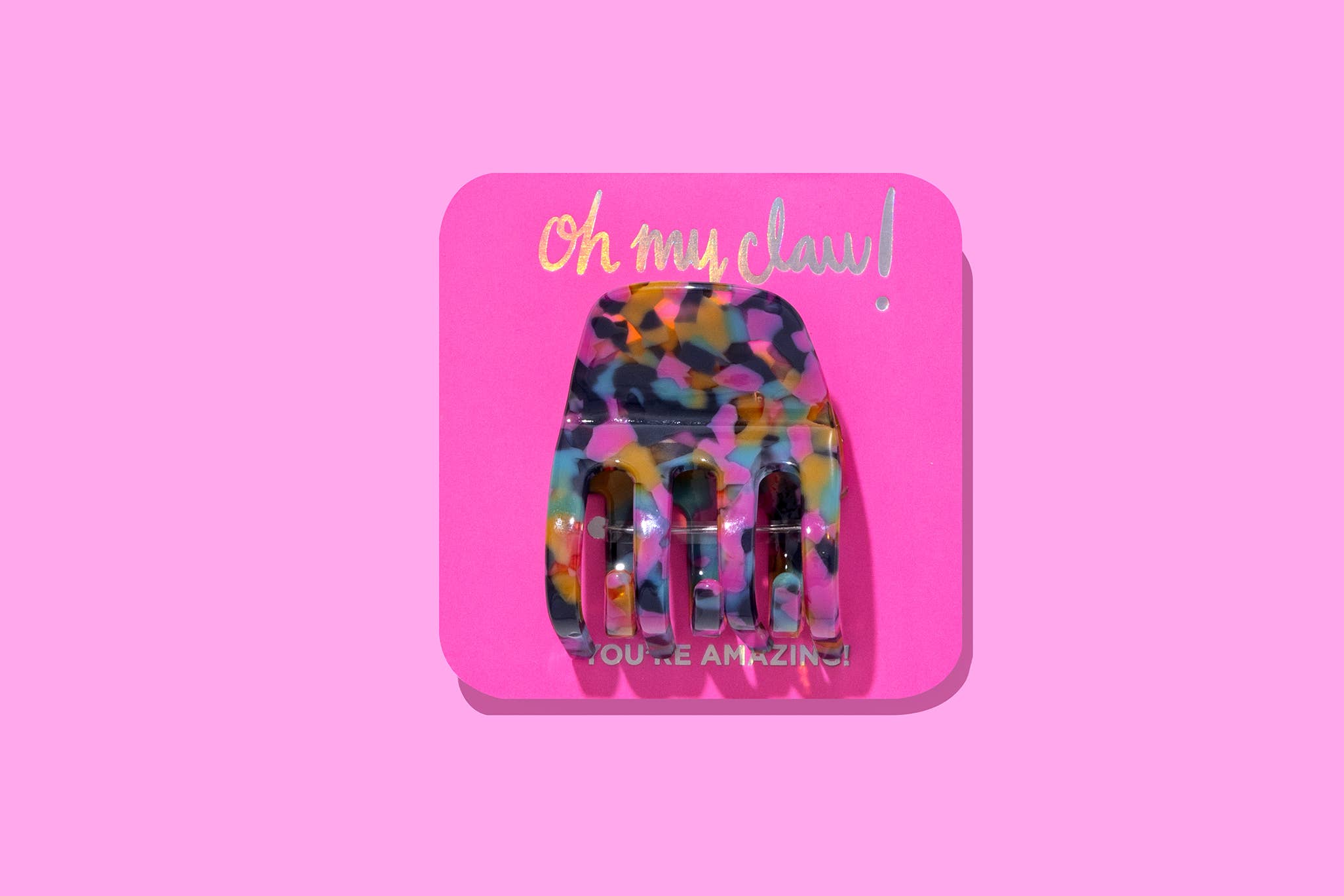 Claw Hair Clip on Card - Med - "You're Amazing!"