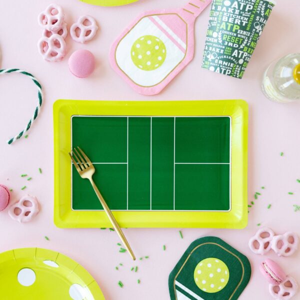 Pickleball Court Shaped Paper Plate - Image 2