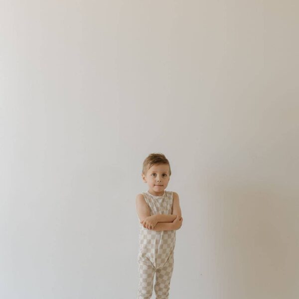 Harem Bamboo Romper | Checkerboard: 12-18 Months - Image 7