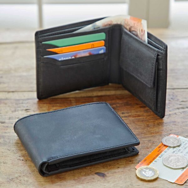 Handmade Buffalo Leather Wallet: Brown - Image 3