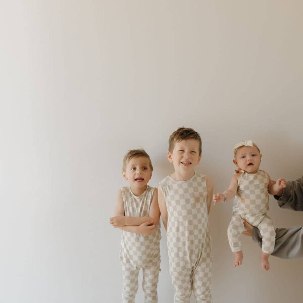 Harem Bamboo Romper | Checkerboard: 12-18 Months - Image 9