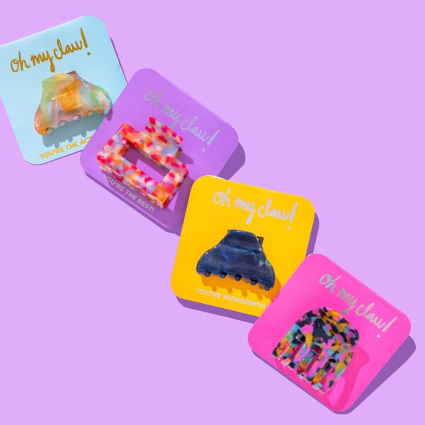 Claw Hair Clip on Card - Med - "You're Amazing!" - Image 3