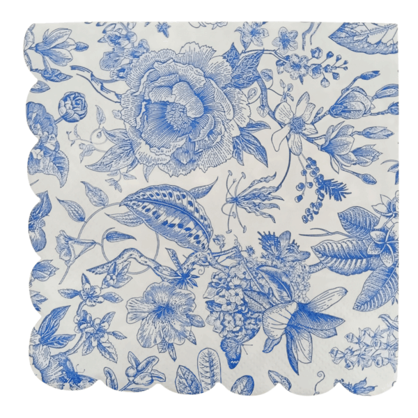 Blue Delft Foil Heart Cocktail Napkins - Image 5