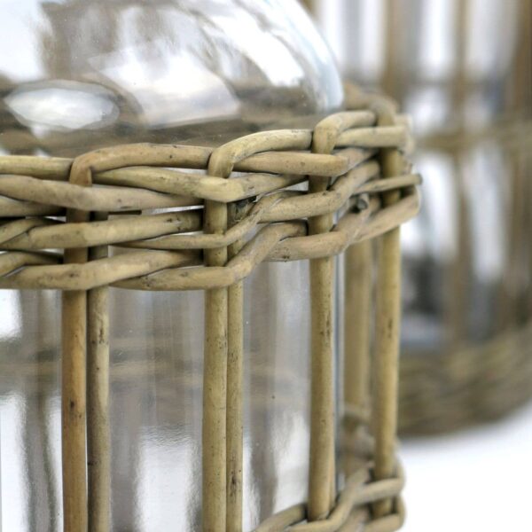 Glass and Woven Willow Canister - Small: Small - Image 5