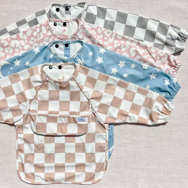 The Grayson Long Sleeve Bib - Checkered: Petal Pink - Image 14
