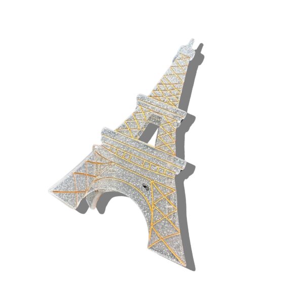 Hand-painted Eiffel Tower Paris Claw Hair Clip: Cream - Image 4