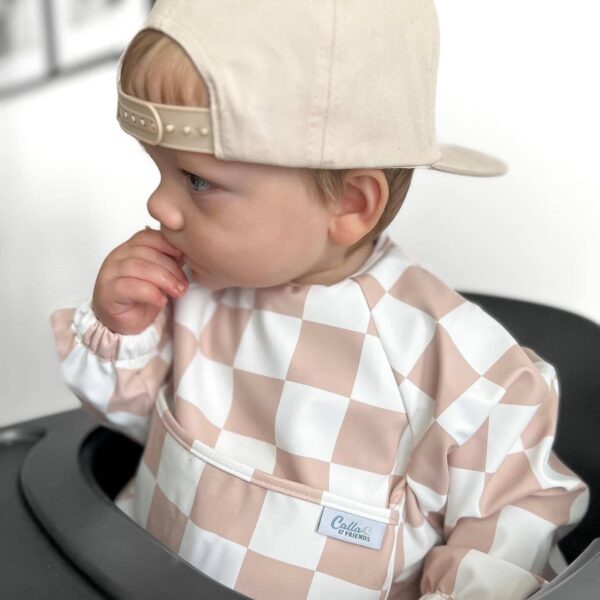 The Grayson Long Sleeve Bib - Checkered: Petal Pink - Image 8