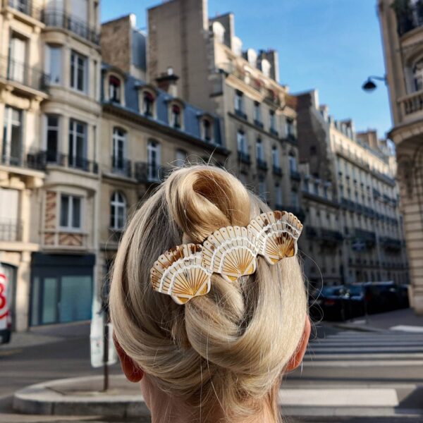 Hand-Painted Seashell Lay Down Hair Clip | Eco-Friendly - Image 2