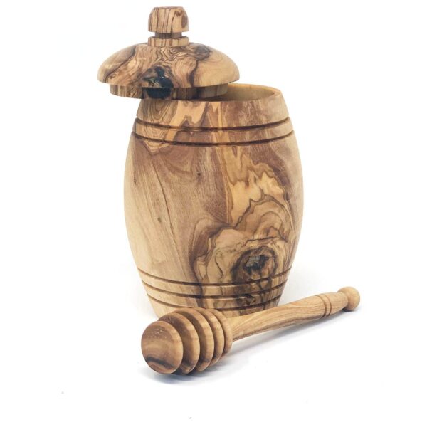 Olive Wood Honey Jar and Its Spoon - Image 3