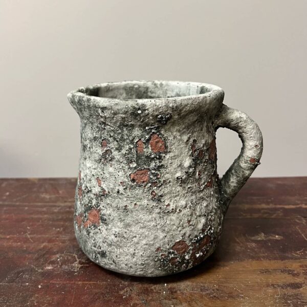 Cement Rustic Floral Jar - Image 4