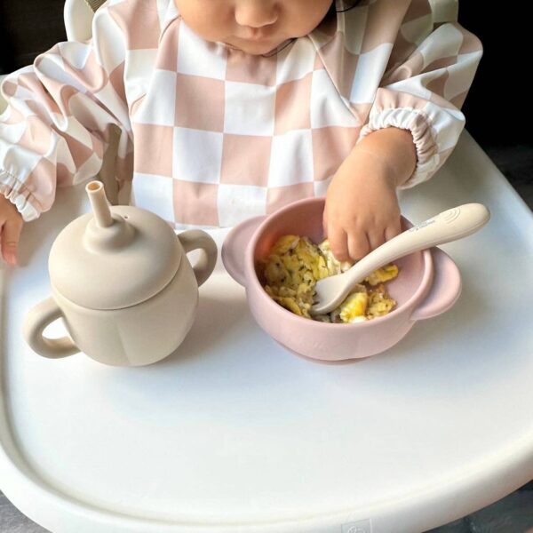 The Grayson Long Sleeve Bib - Checkered: Petal Pink - Image 13