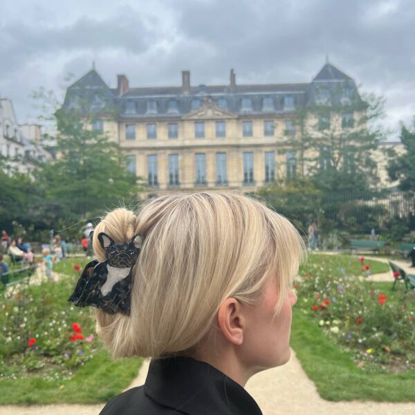 Hand-painted Frenchie Dog Breed Claw Hair Clip | Eco: Brown - Image 3