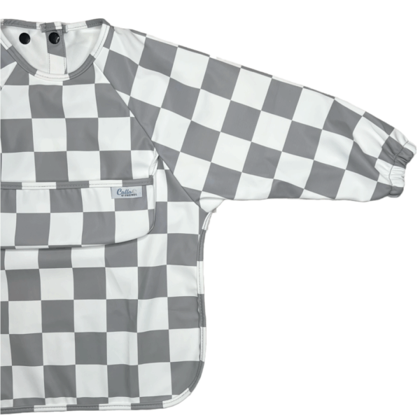 The Grayson Long Sleeve Bib - Checkered: Petal Pink - Image 3