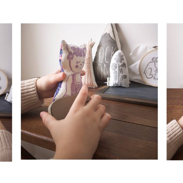 The Bird & Elephant - Pippa Woodland Plush Doll, Hand-Printed Textile - Image 2