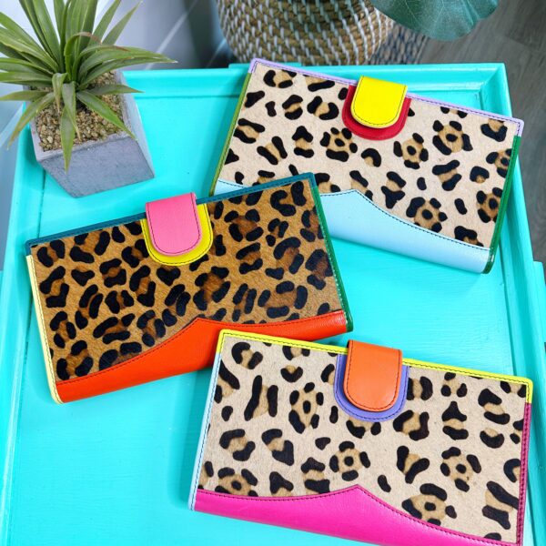 Leather Travel Wallet Leopard